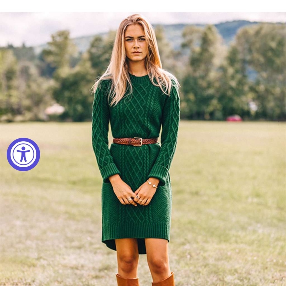 NWT Size Medium Evergreen Knit Sweater Dress by Kiel James Patrick